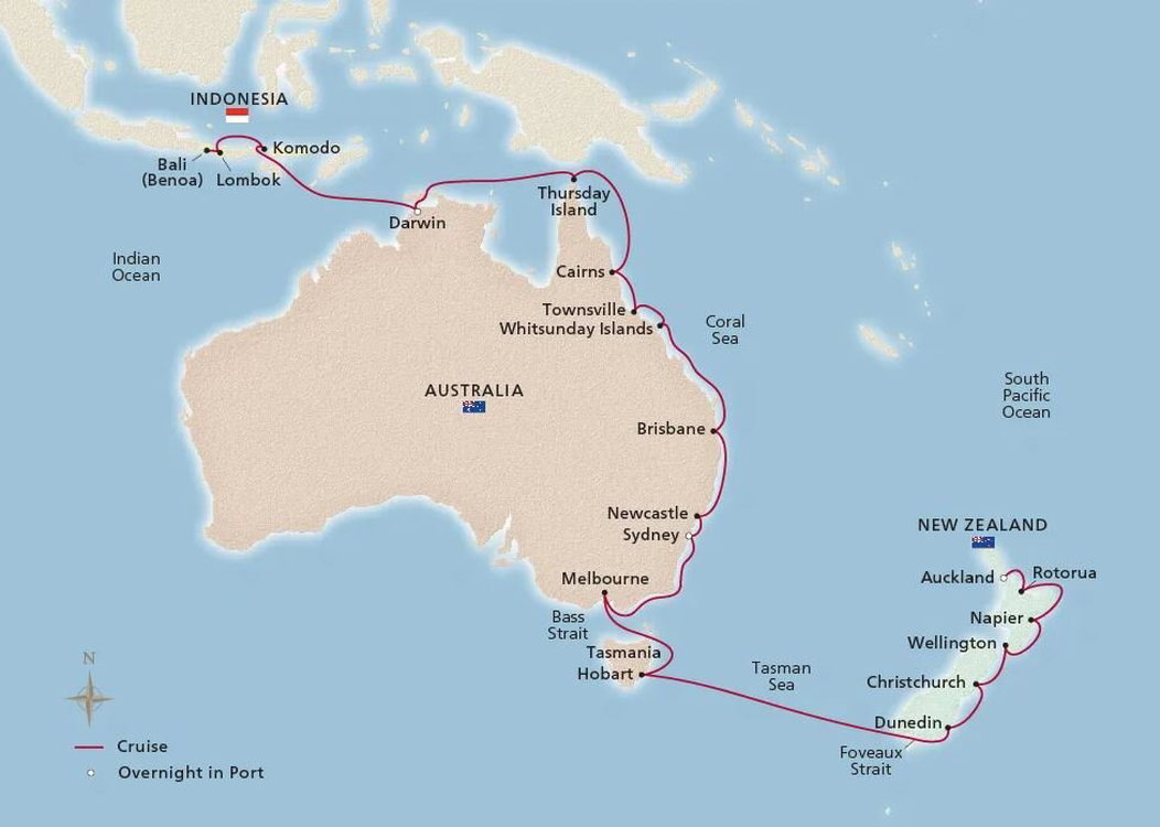 Australia, New Zealand & Indonesia Viking (30 Night Cruise from