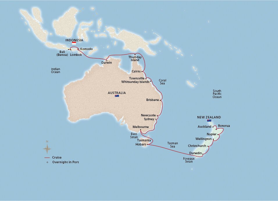 cruise from bali to new zealand