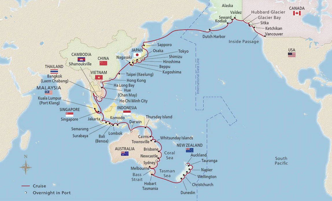 Grand Pacific Explorer - Viking (93 Night Cruise from Vancouver to