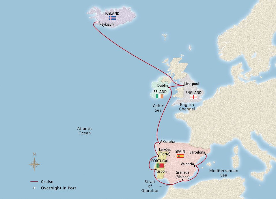 Iceland, British isles & Iberia Viking (14 Night Cruise from