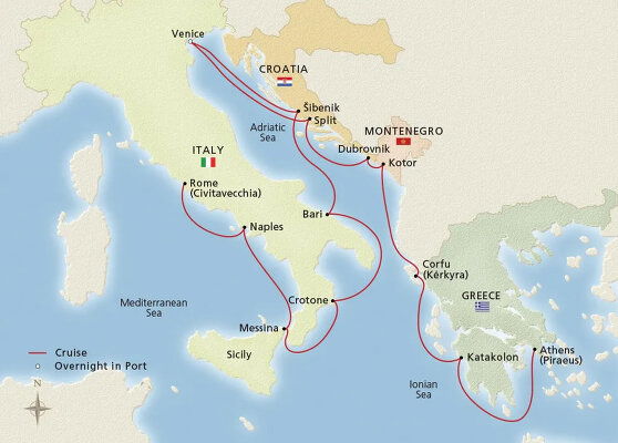 Cruises from Athens to Rome - 2025-2027 Seasons