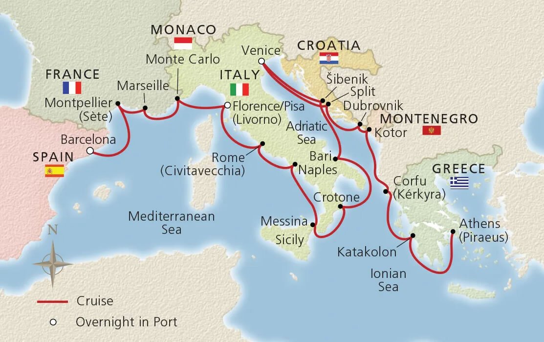Mediterranean & Adriatic Sojourn Viking (21 Night Cruise from Athens