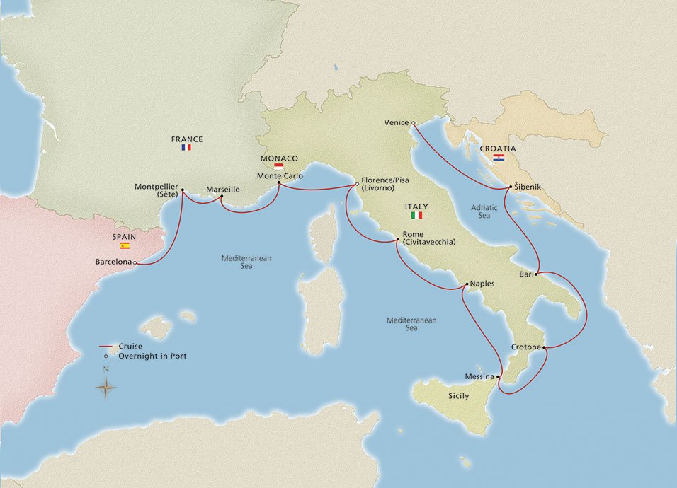 Mediterranean Italian Sojourn Viking 14 Night Cruise From   8715 