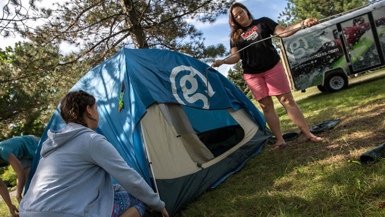 Putting up a G Adventures tent Putting up a G Adventures tent