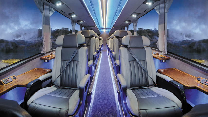 The inside view of Grand Pacific's Ultimate Coach