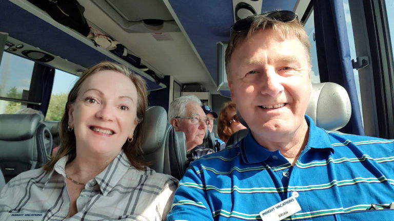 Bernadette and Brian aboard the Insight Vacations Coach