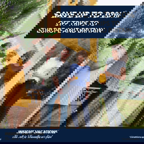 Kickstart your Summer with up to 20% Savings during Insight Vacations' Summer Sale