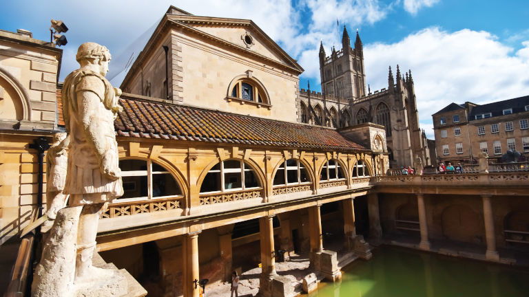The Ancient Roman Baths, Bath. Image courtesy of Trafalgar Tours