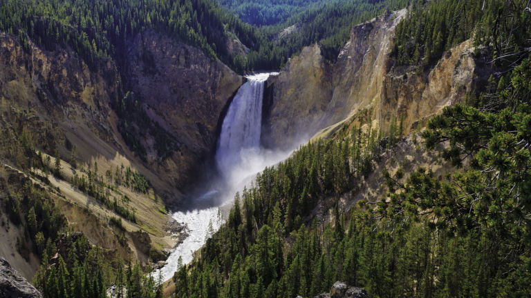 Yellowstone Falls, Yellowstone National Park, captured on tour with Trafalgar