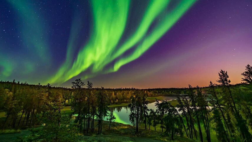 Rockies and Northern Lights Winter Wonderland