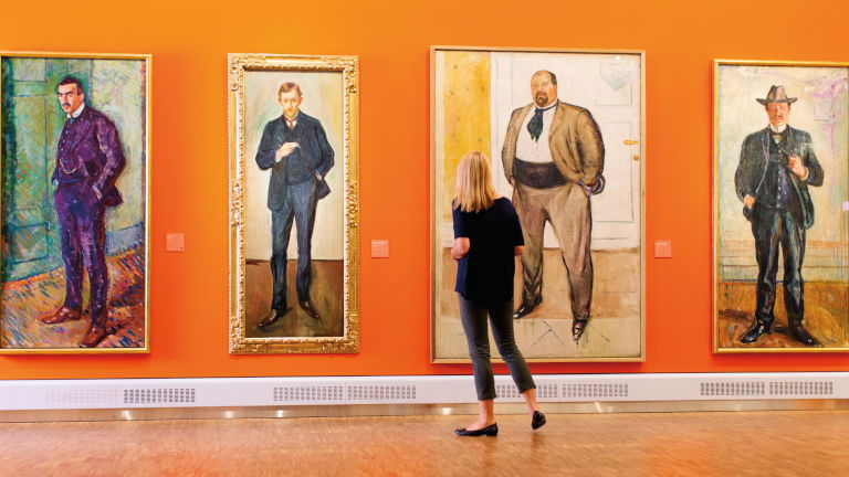 Karine at Munch Museum Oslo; image courtesy of Viking