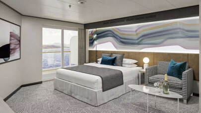 Norwegian Aura Forward-Facing Club Balcony Suite (Large Balcony)