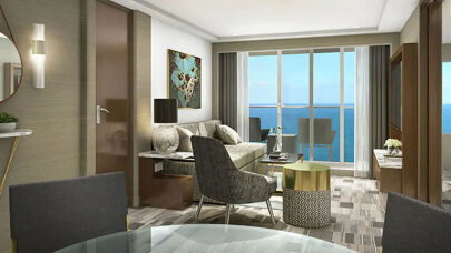 Norwegian Spirit Aft-Facing Owner's Suite with Master Bedroom & Balcony