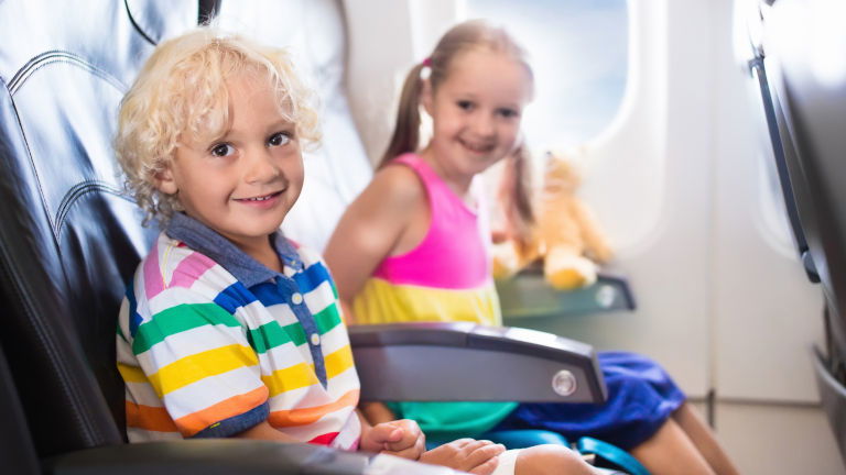 Children on a plane Children on a plane